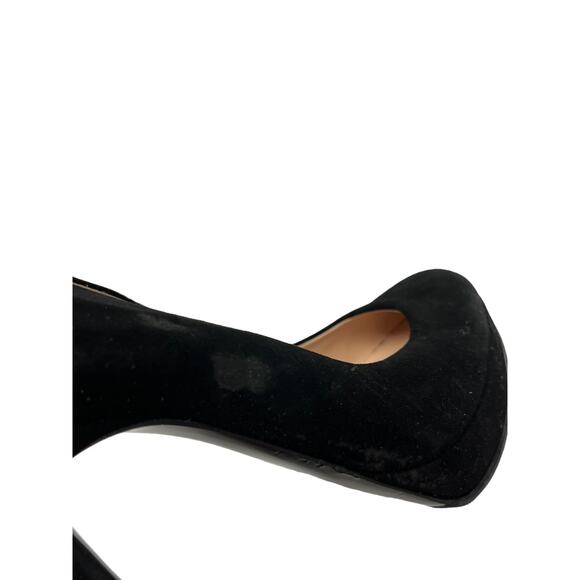 FENDI Black Suede 'Sophie Decollete' Logo Pumps Platform Heels Size 35.5 US 5.5 - Picture 8 of 9